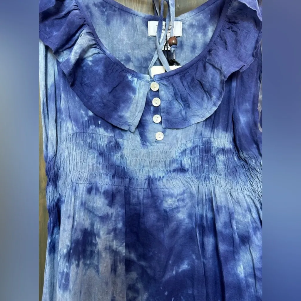 NWT Myra Blue Tie-Dye Sleeveless Dress size M - Image 5