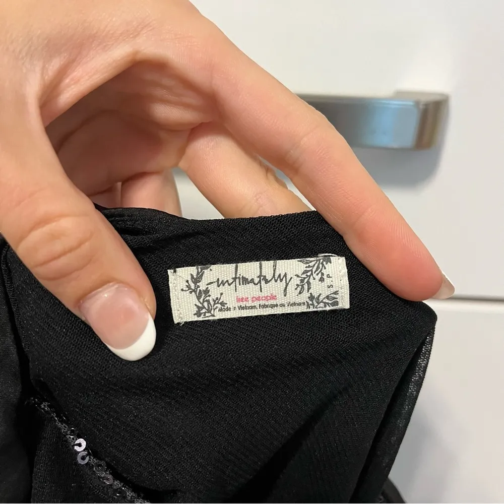 Free People Turn It On Black Satin Sequin Cami Top - Image 5