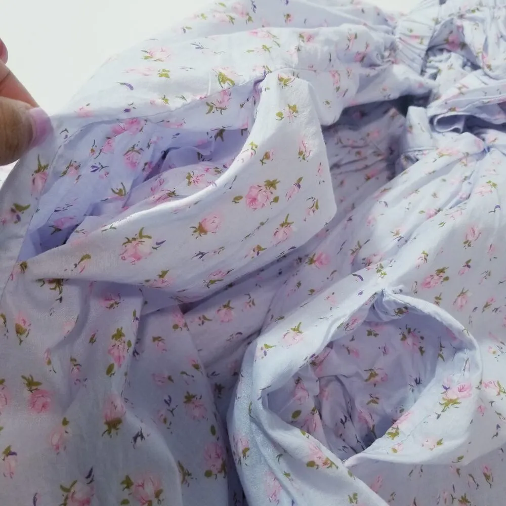 Mable Ditsy Floral Ruffle Tiered Maxi Dress Fit and Flare side Pockets Pink - Image 7