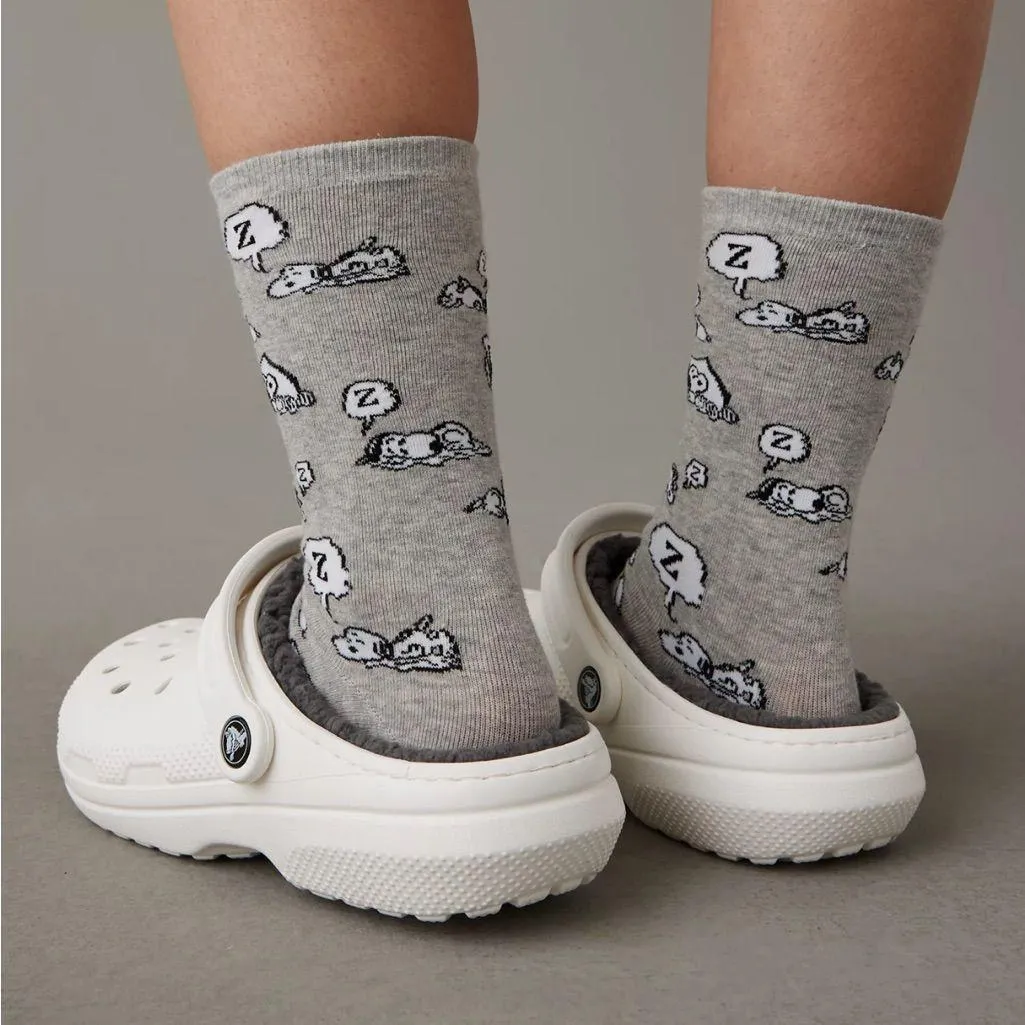 Crocs Classic Lined Clog Slip On Shoes White/Charcoal Women’s 6 Men’s 4 - Image 2