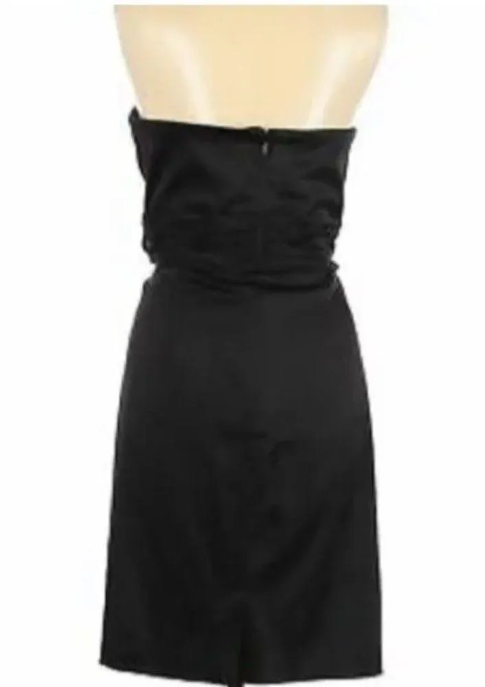 NWT DUSK Sheila Yen short black satin formal dress Womens size 4 - Image 2