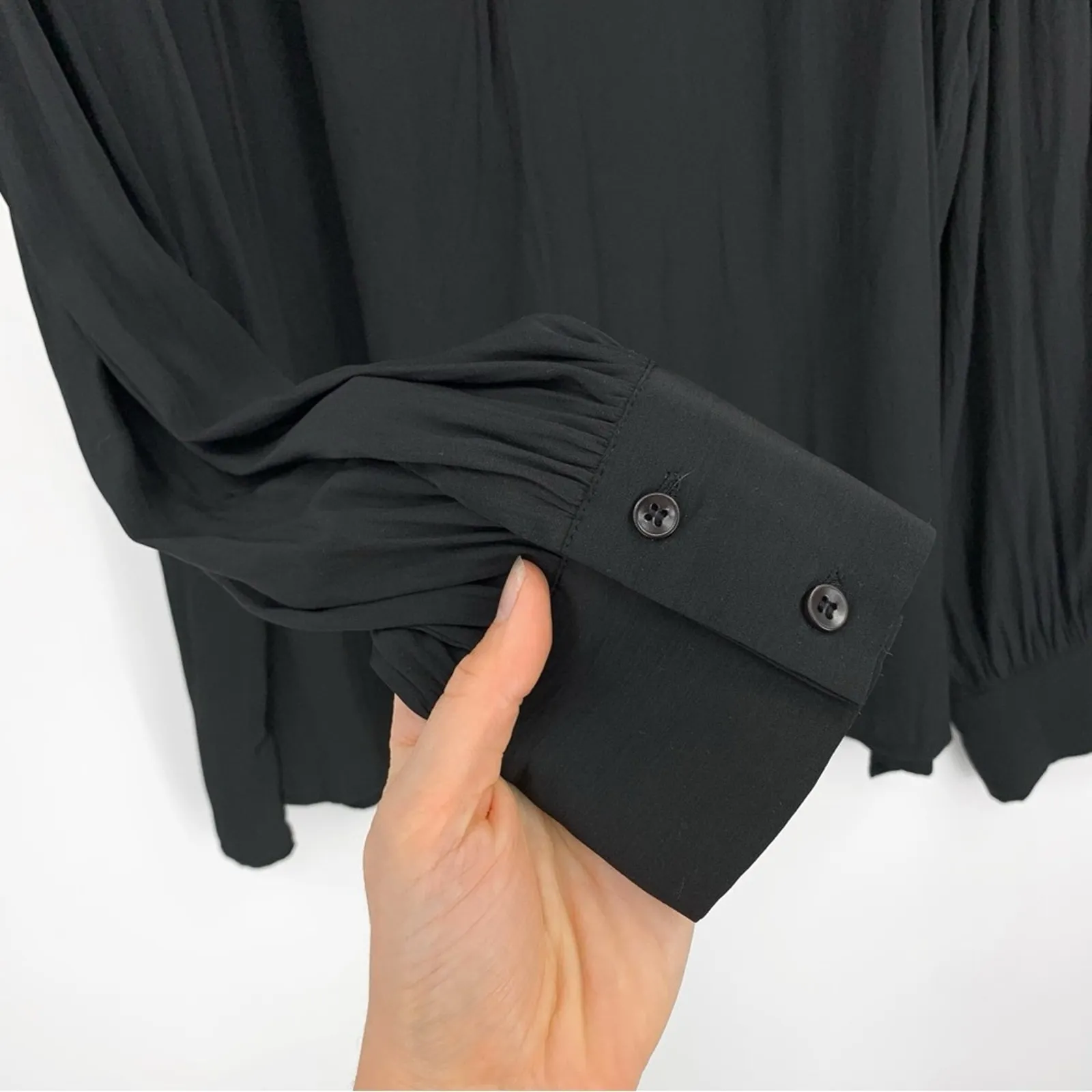 BROCHU WALKER The Anson Blouse Black L - Image 5