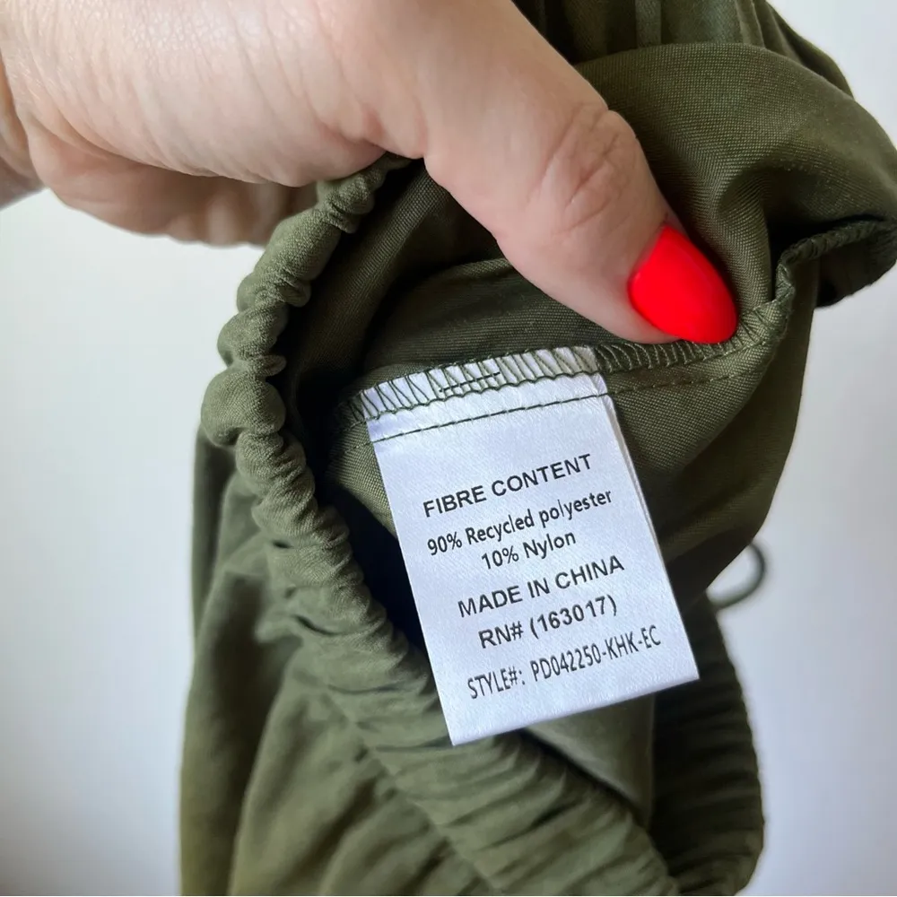 Paigey Green Drawstring Relaxed Fit Wide Leg Pants 2 - Image 7