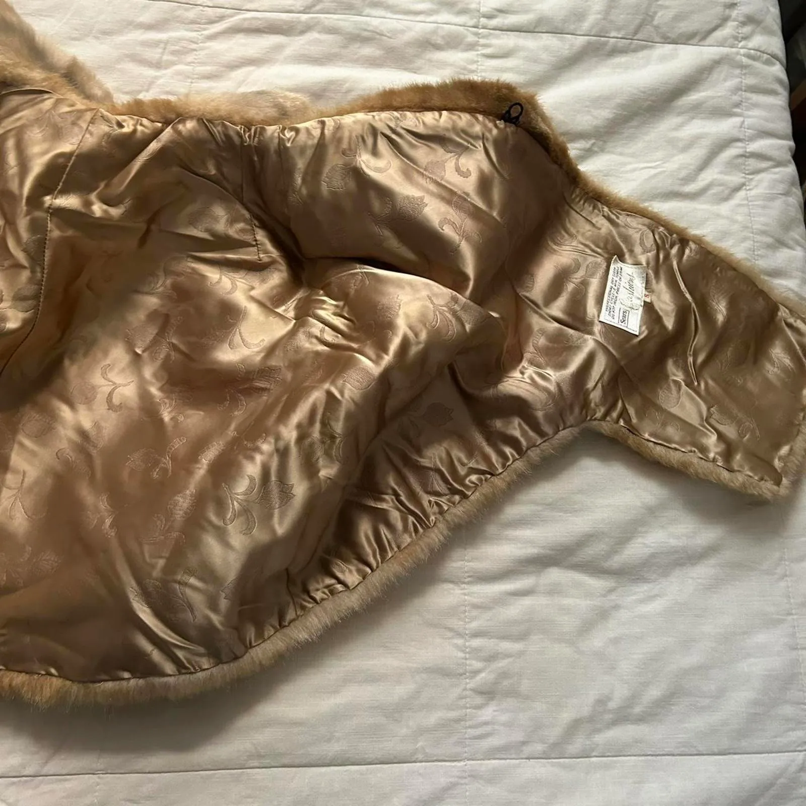 Vintage Sears blonde fox faux fur shawl chubby jacket Size small Brown - Image 3