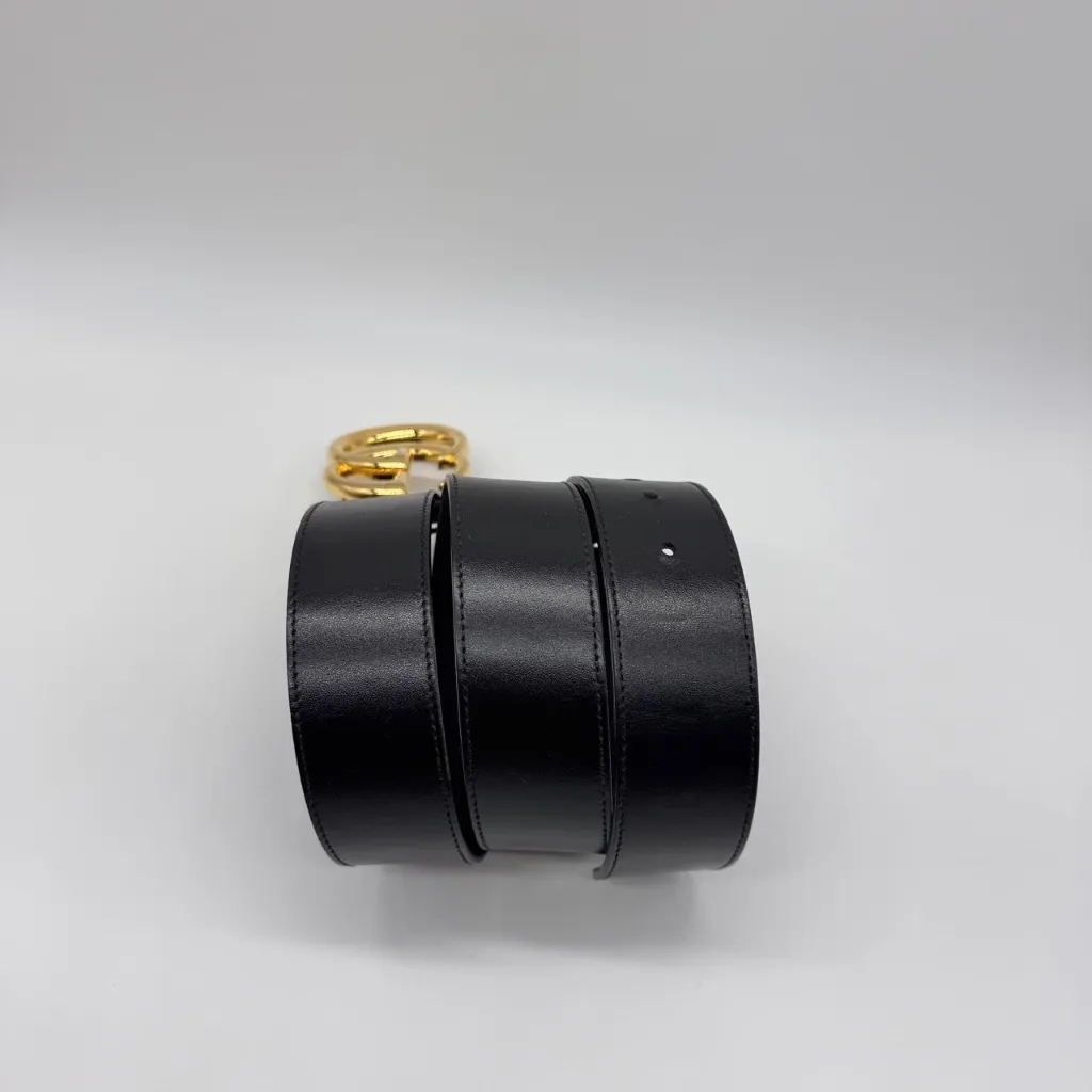 Gucci Authentic GG Marmont Wide Leather Black Belt 85 Preowned - Image 9