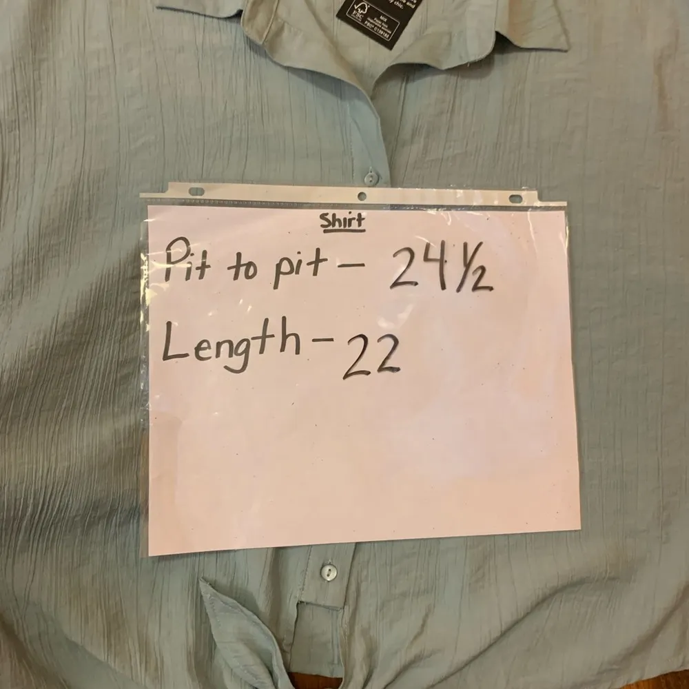 Modern Works NWT top Large Sage Green tie waist sleeveless button up thin - Image 5