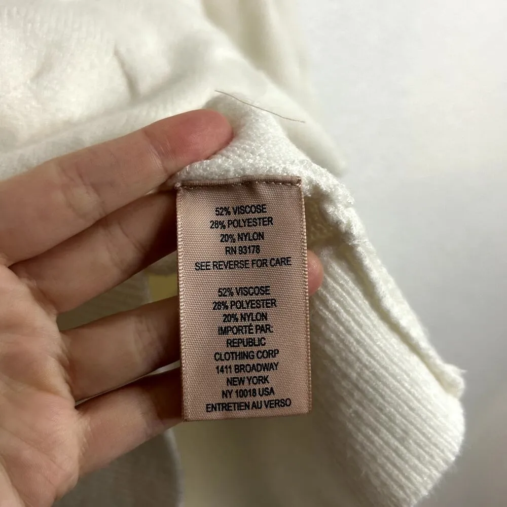 Philosophy Dolman Sleeve Novelty Stitch Pullover Sweater Womens Size Large Cream - Image 5