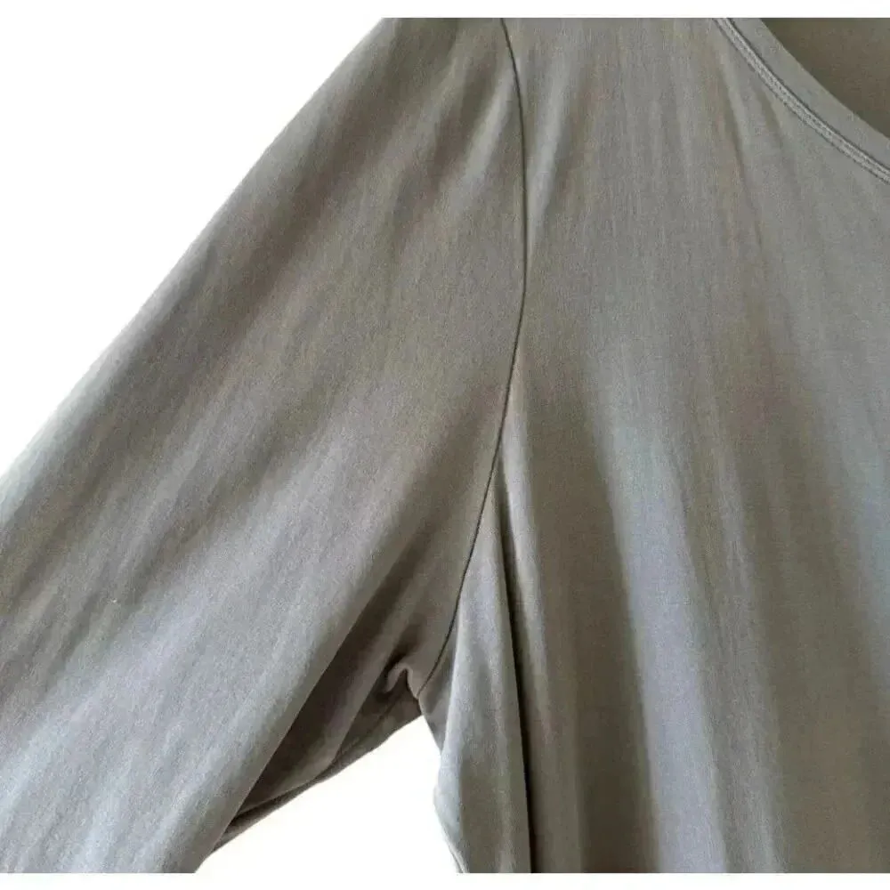 Eileen Fisher Silk Taupe Boat Neck 3/4 Sleeves Lightweight Office SZ S #1838 - Image 6