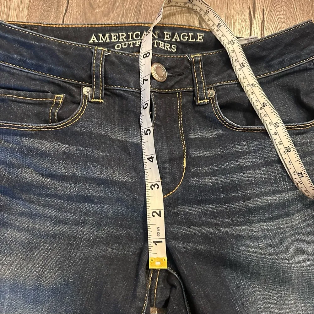 American Eagle Womens Jeans Super Stretch 4 L Long Dark Wash Low Rise Skinny - Image 7