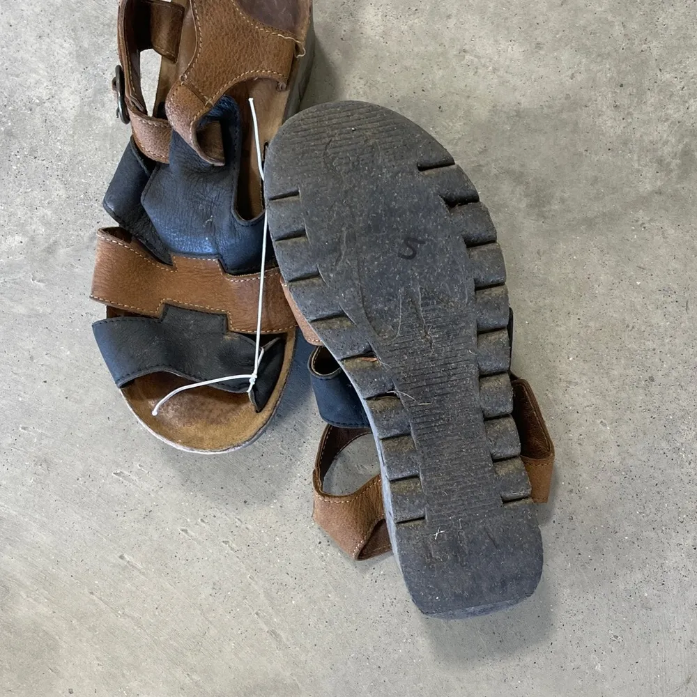 Fly London Womens Two Tone Leather Sandals Wedges Strappy Size 37/6-6.5 - Image 5