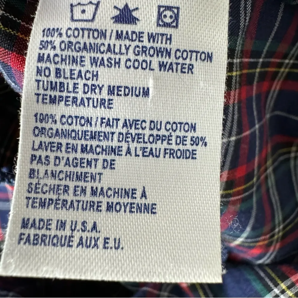 Kiel James Patrick The Original Scallop Oxford Shirt Dress Plaid Blue Red Small - Image 10