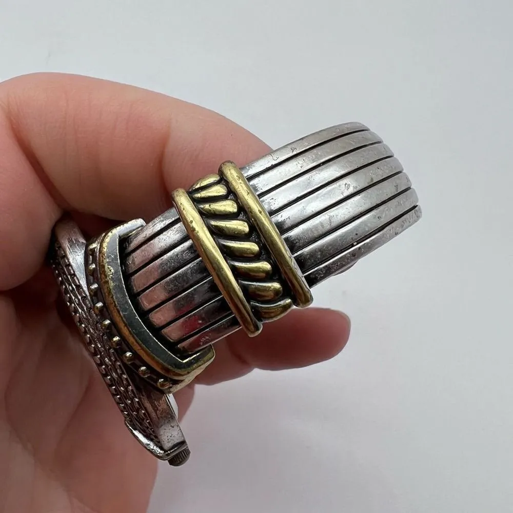 Chico’s‎ Mother of Pearl Two Tone Watch Cuff - Image 3