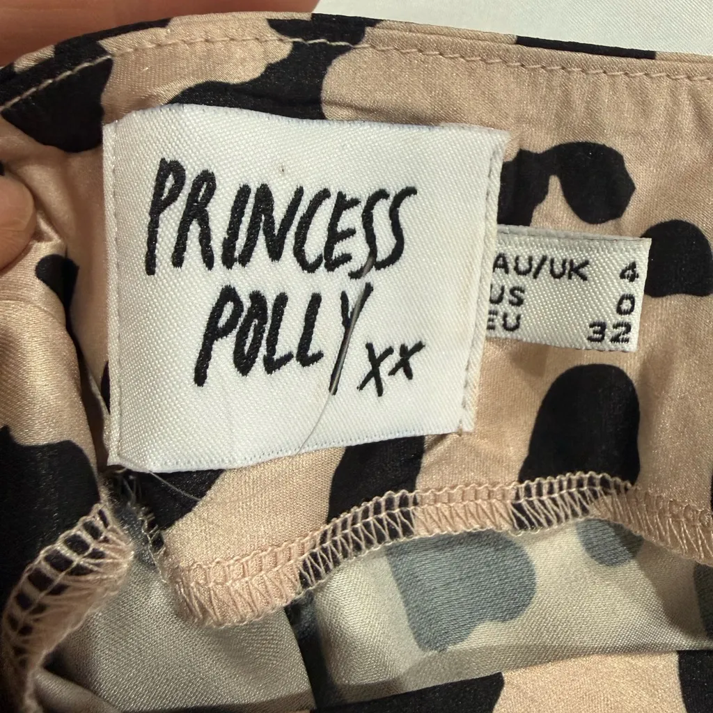 Princess Polly Silk Leopard Animal Print MIDI Skirt with Slit Baddie 0 - Image 3