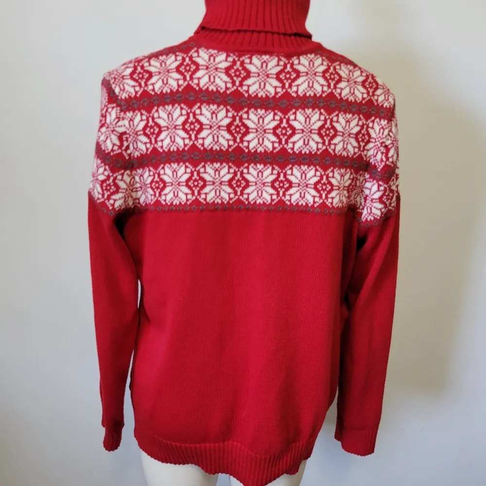 58. Breckenridge red fair isle turtleneck sweater size xl - Image 9