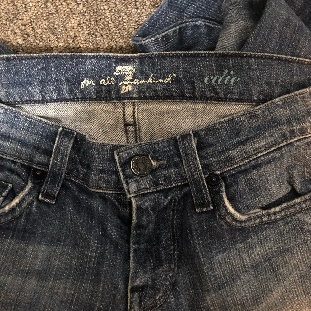 7 For All Mankind Vintage Edie Straight Blue Jeans Size 24 - Image 4