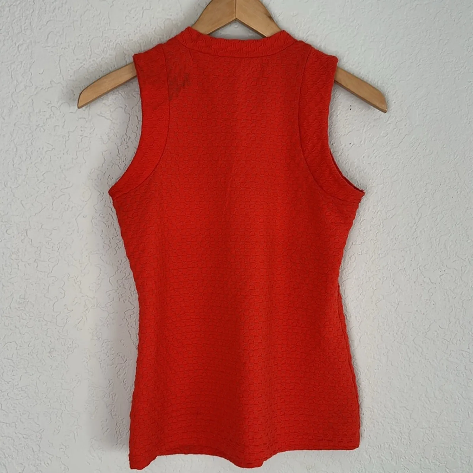 Anthropologie Maeve Orange Tank Top Knit Textured XS Bright Preppy Fall - Image 7