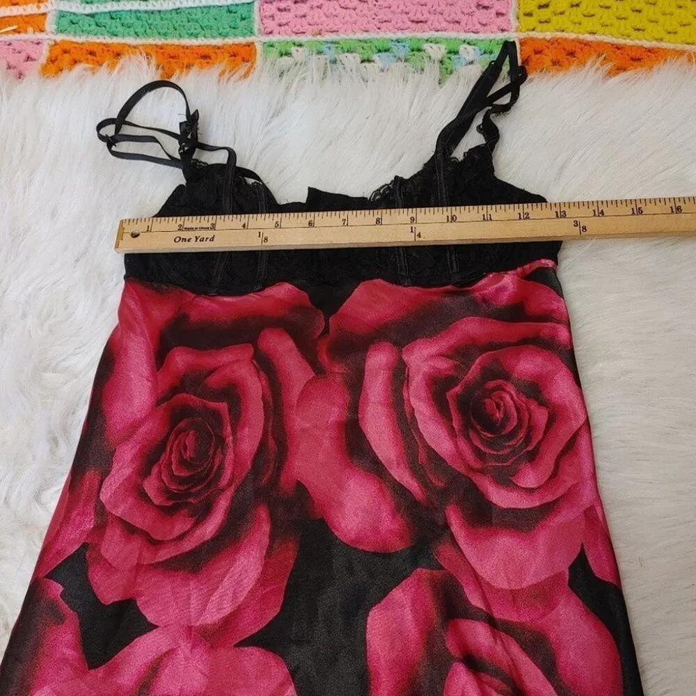 Morgan Taylor Intimates Size Small S Magenta Rose Black Lingerie Built in Bra Se - Image 12