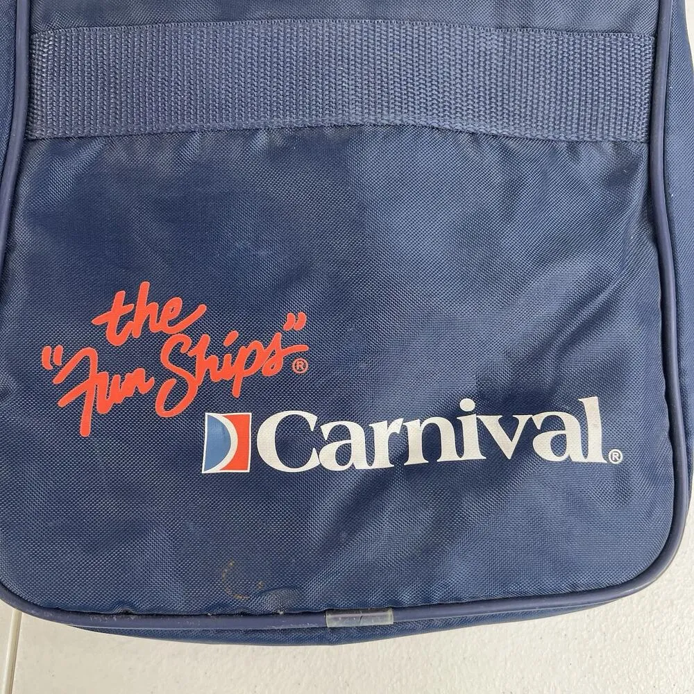 Carnival Cruise The Fun Ships Carnival Foldaway Travel Bag Packable Expanding Blue - Image 3