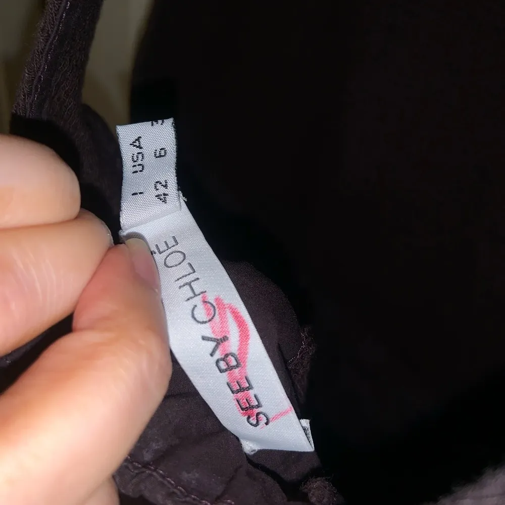 See By Chloe Brown Apron Back Waffle Jumper Dress boho designer $350 fall knit - Image 3