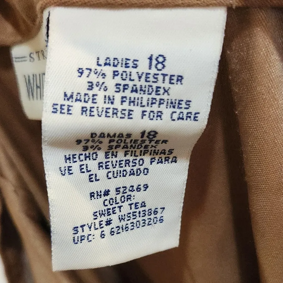 Vintage White Stag Sweet Tea Brown Retro Faux Suede A-Line Midi Skirt Size 18 - Image 7