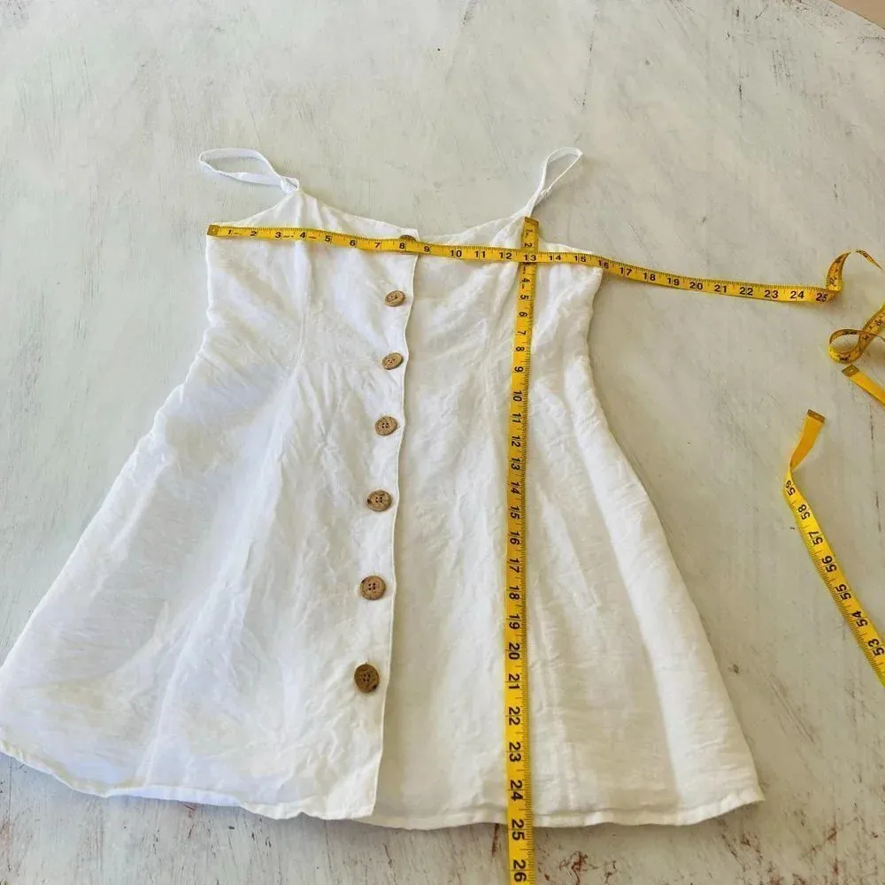 Urban Outfitters Button-Down Strappy Back Linen Dress White Size Small NWOT $59 - Image 9