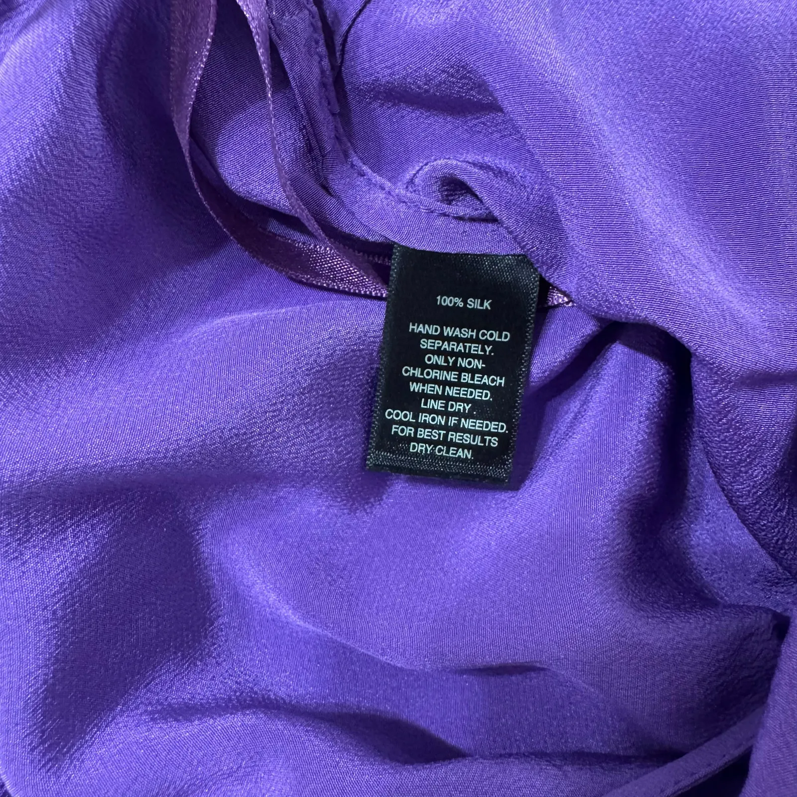 White House Black Market Purple Silk  Cold Shoulder Dress Size Small - Image 9