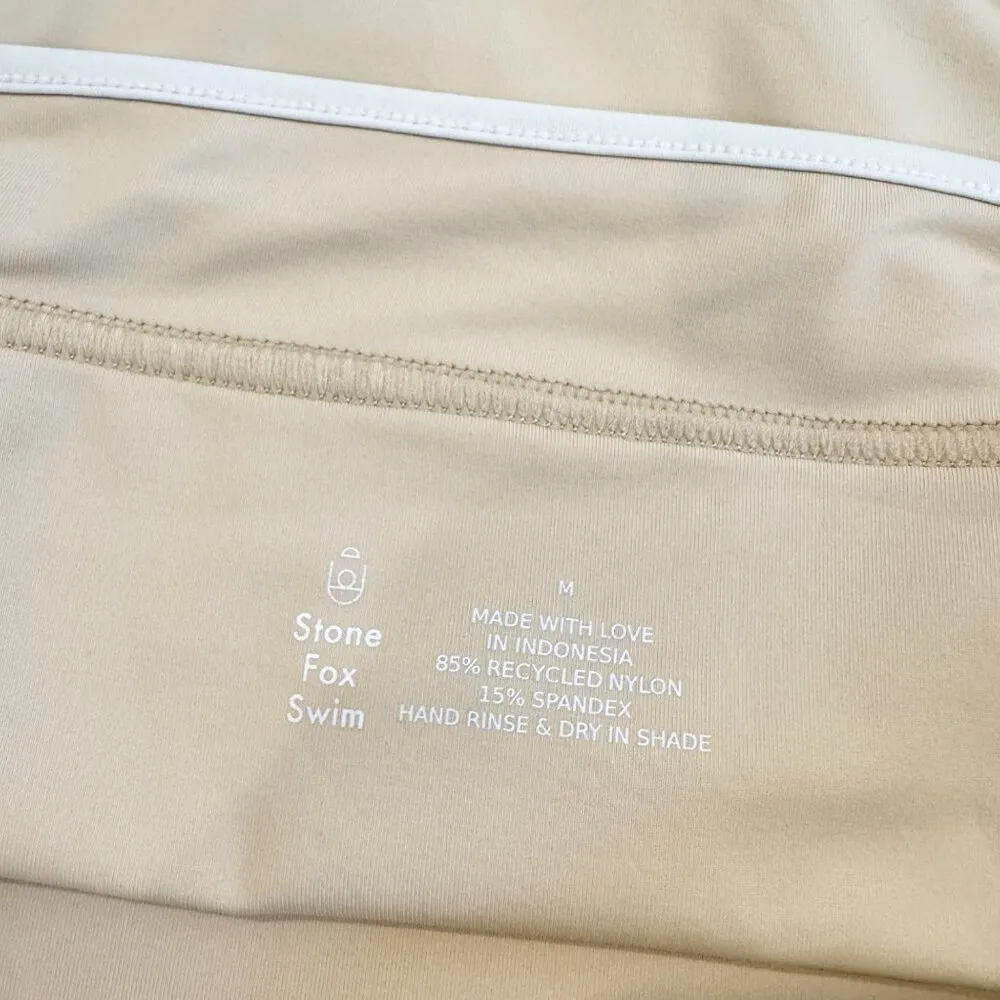 Stone Fox Women's Bikini Dahlia Juniper Bathing Suit in Tan Cream Small Medium - Image 9