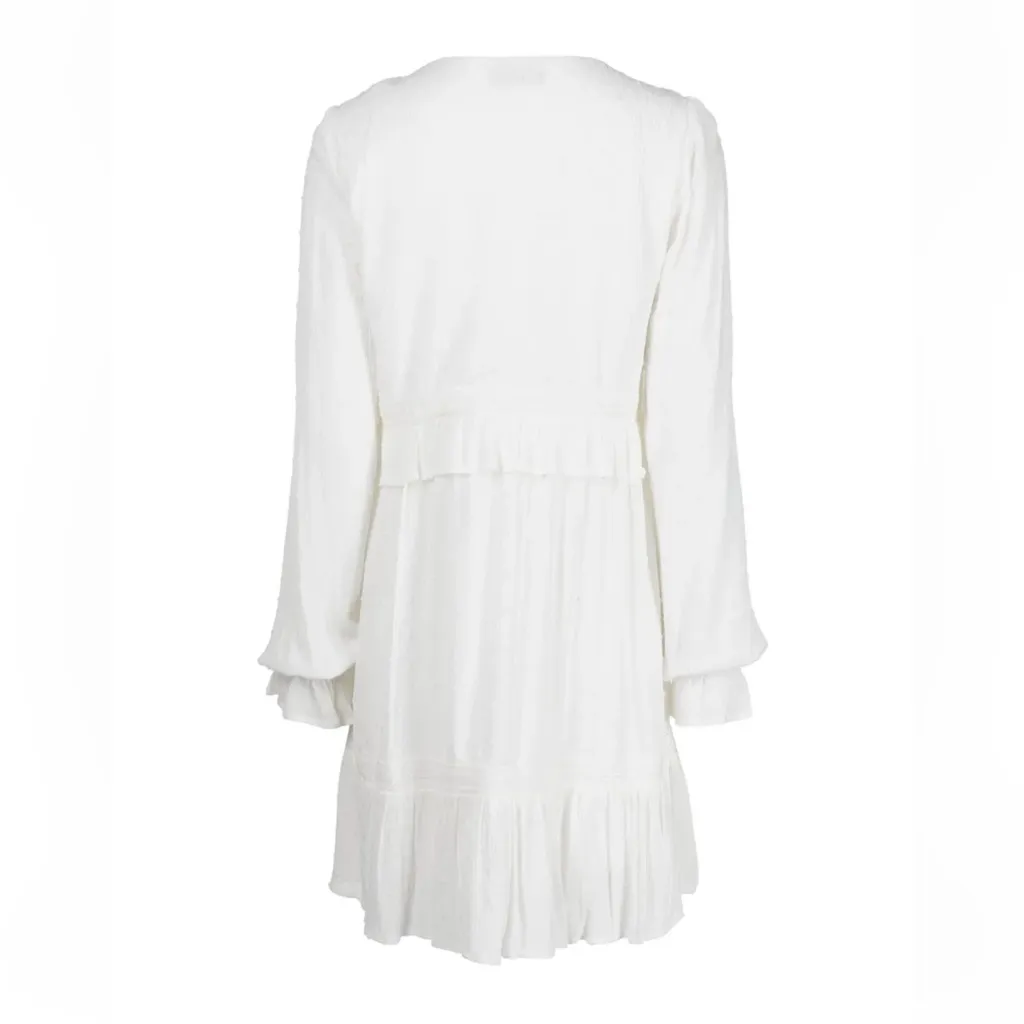 PAIGE Denim Odelise White ruffle-trim Mini Boho dress women size XXS - Image 4