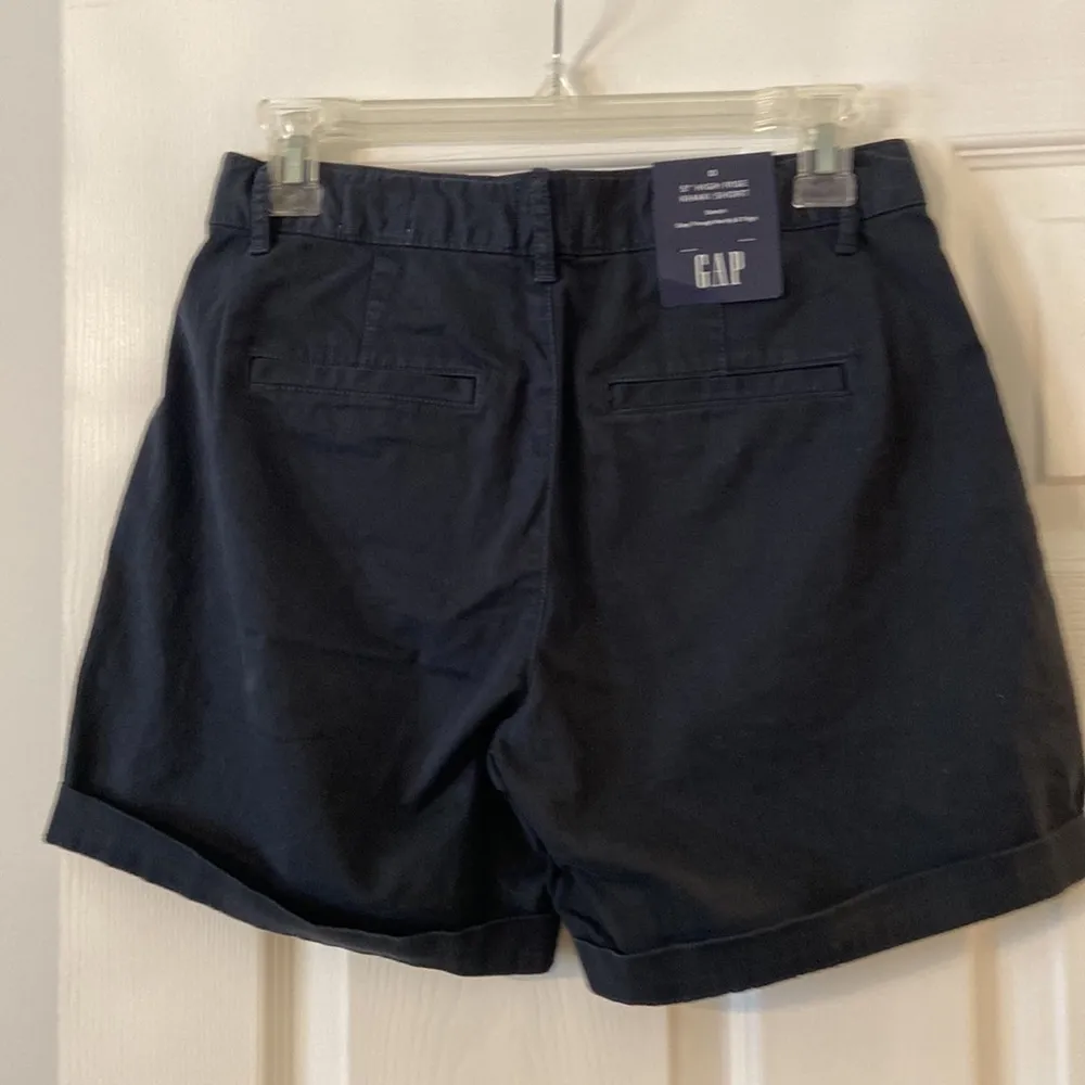 GAP 5” High Rise Khaki Shorts size 0 waist 28” brand new color navy blue - Image 5