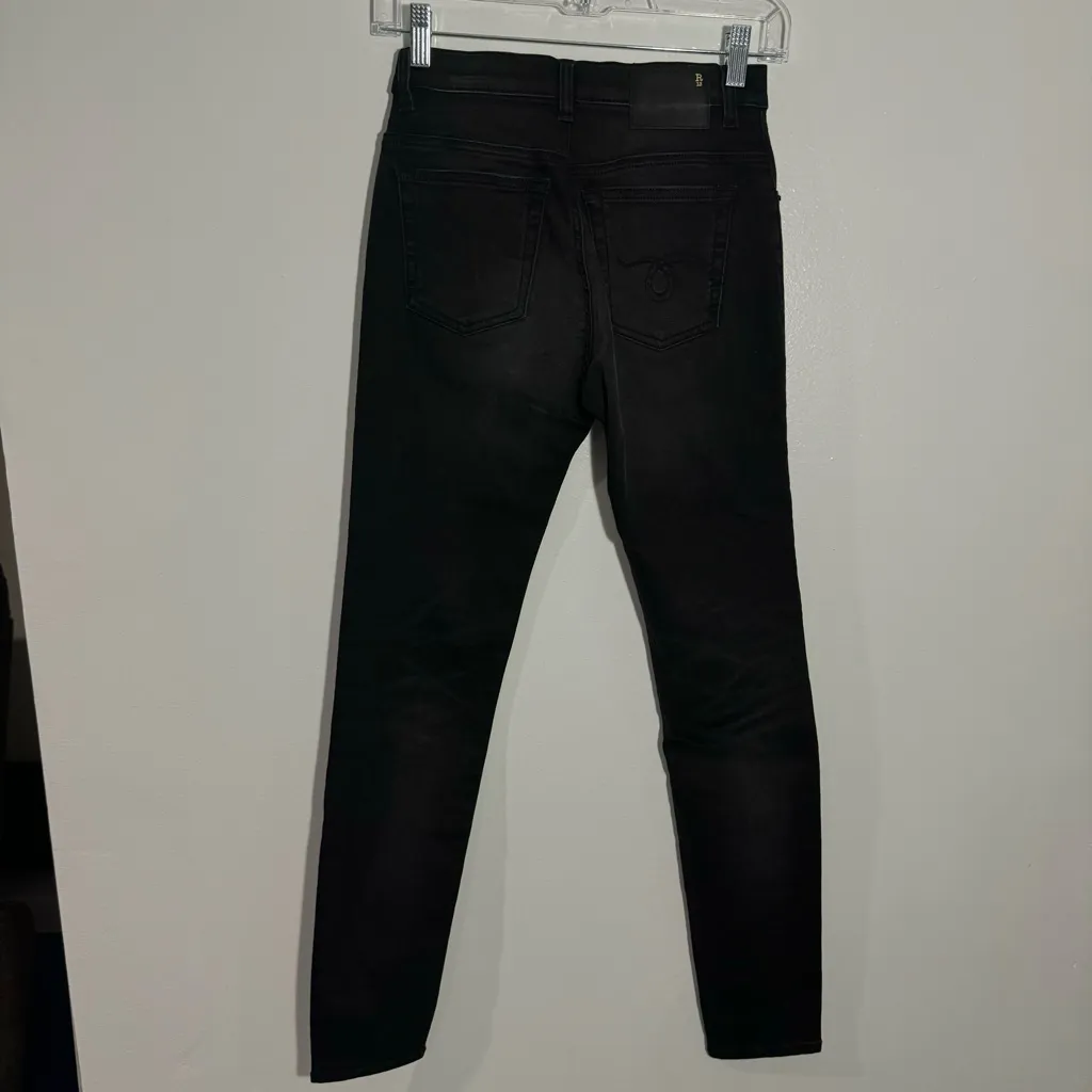 New R13 High Rise Skinny‎ In Vintage Rebel Black Size 25 - Image 8