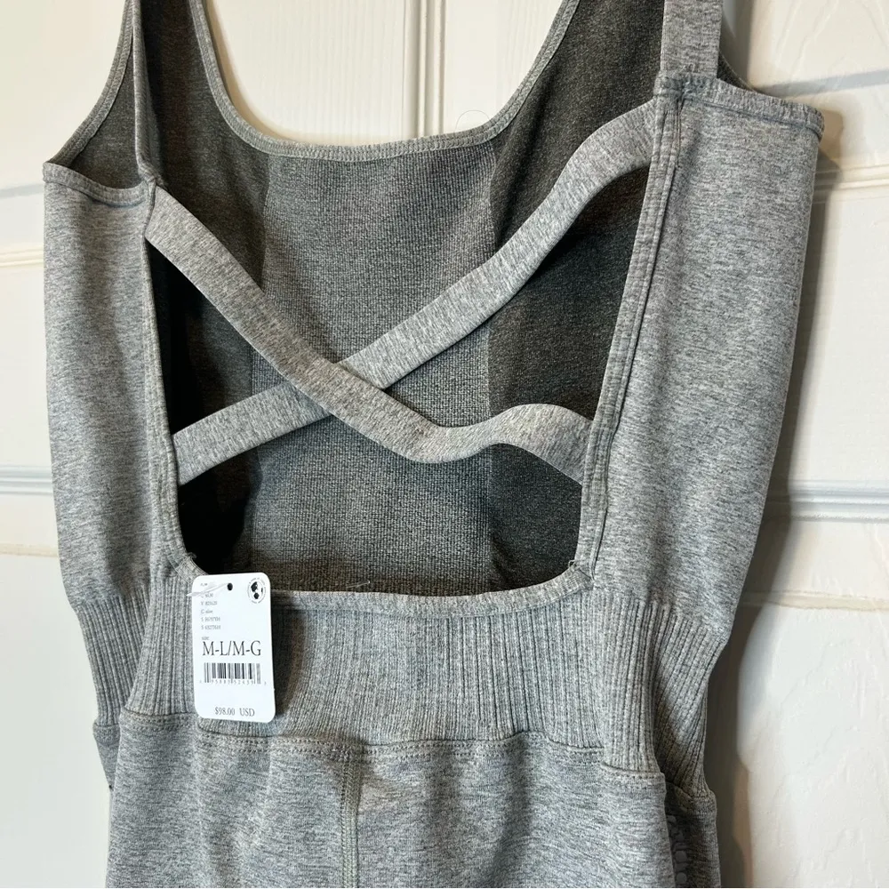 Free People Movement Good Karma Onesie Gray One Piece Jumpsuit Athletic Fitness Size M - Image 4