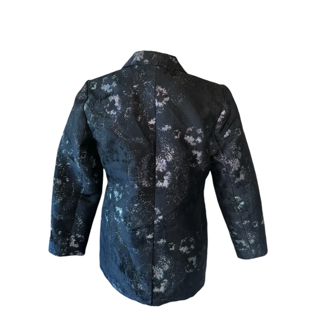 NWOT CHICO'S Jacquard Mettallic Blazer Black Silver Festive CHICO'S 0 US 4 - Image 9