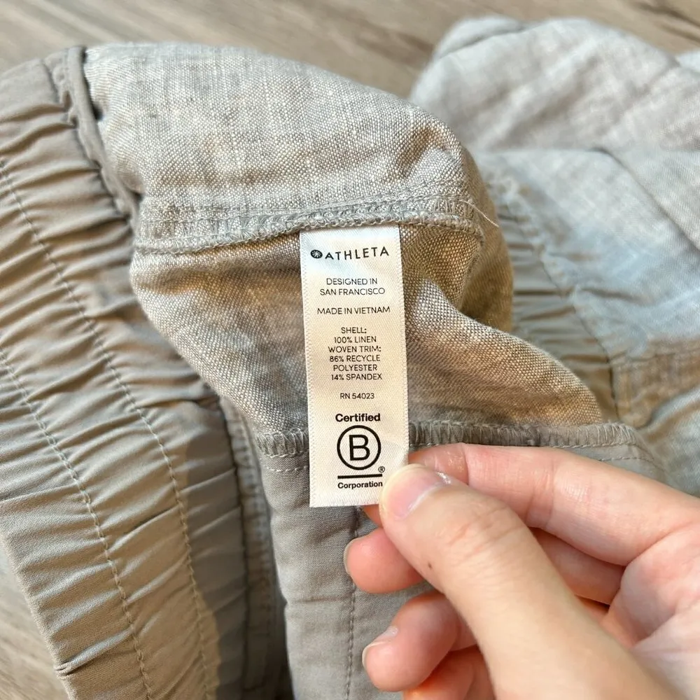 Athleta Women's Cabo Linen Short Light Gray Size 6 - Image 7