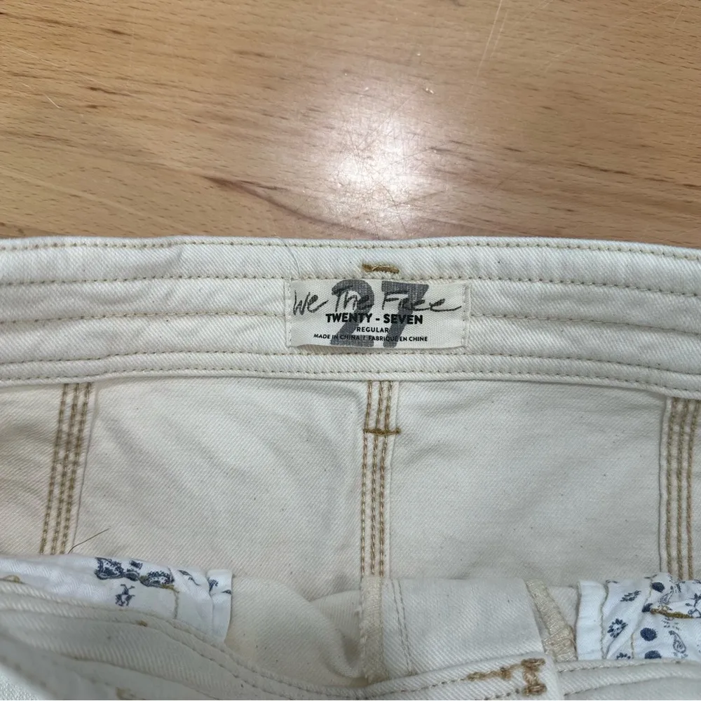 Free People We The Free Lennox Seamed Natural Cream Denim Skirt size 27 - Image 4