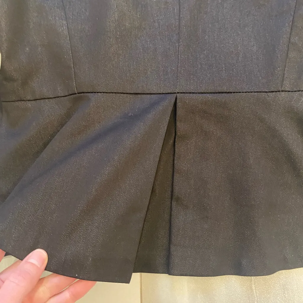 John Paul Richard Black Open Jacket with Decorative Buttons and Ruffles, Medium - Image 2