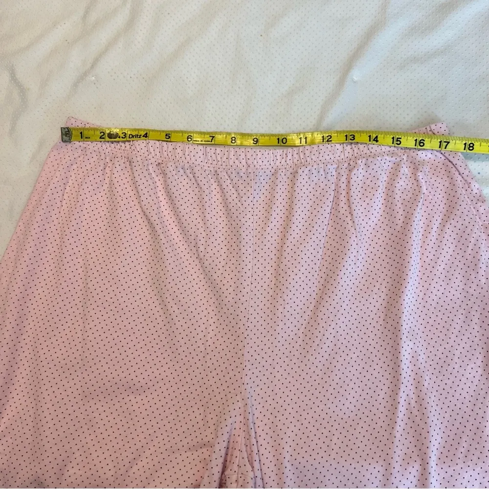 2 Piece Light Pink W/ Polka Dots Pajama Set Capri Bottoms NO SIZE SEE Meas. - Image 5