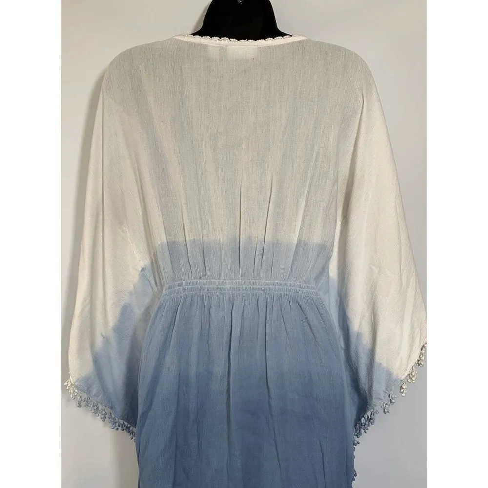 New York Company Womens Mini Dress Embellished Floral Gradient Blue White Small - Image 7