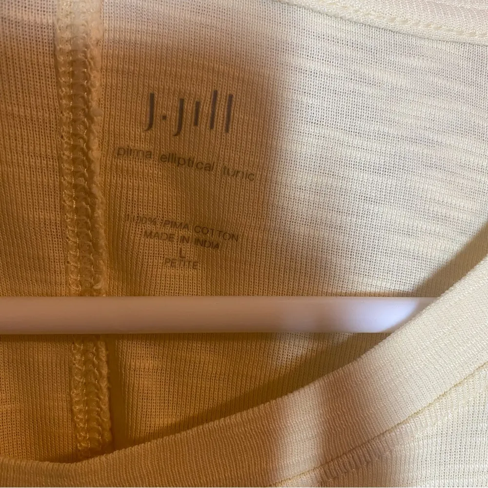 J. Jill Pima Elliptical Tunic Pale Yellow 100% Pima Cotton Sz Large Petite - Image 2