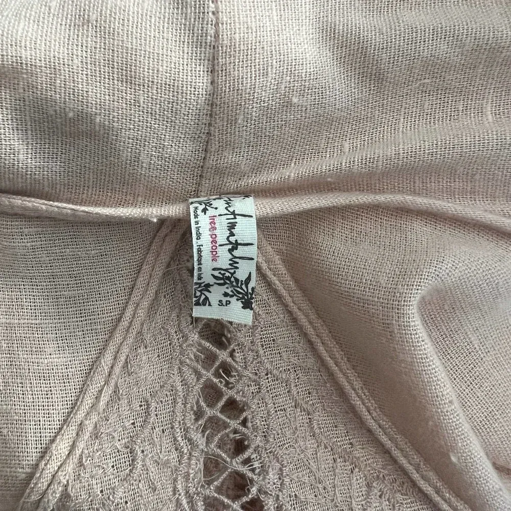 Free People Cool Nights Crochet Cardigan Conch Pink‎ Size Small - Image 12