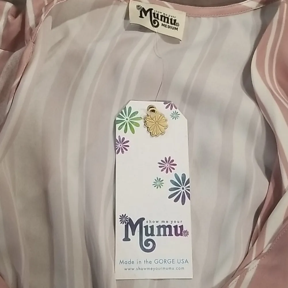 💕SHOW ME YOUR MUMU💕 Pink & White Striped Romper - Image 9