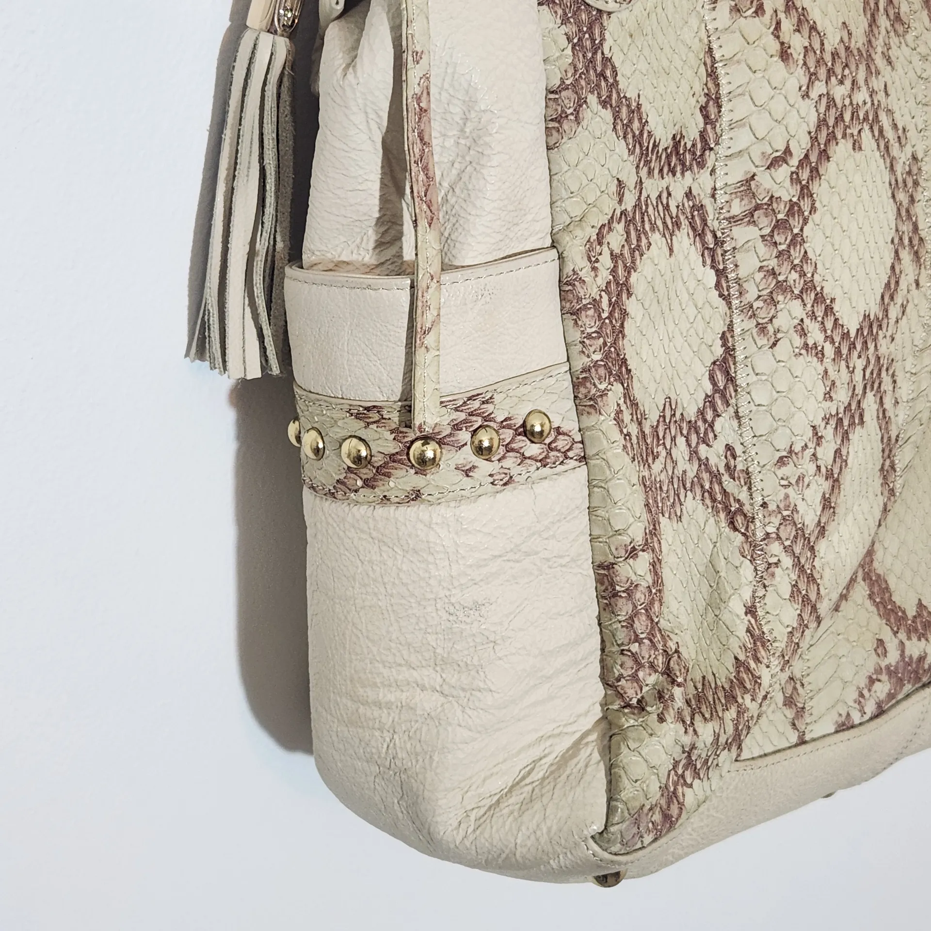 Chi Falchi Snakeskin Leather Purse Limited Edition 363/700 Cream Snakeskin Bag - Image 4