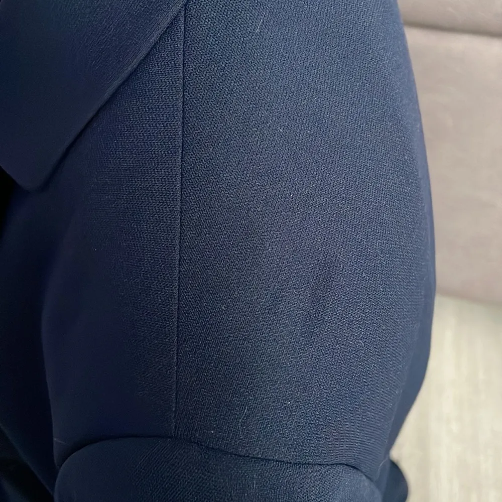 VILLAGER A LIZ CLAIBORNE COMPANY Navy Blue Short Sleeve Blazer Jacket Size 14 - Image 5