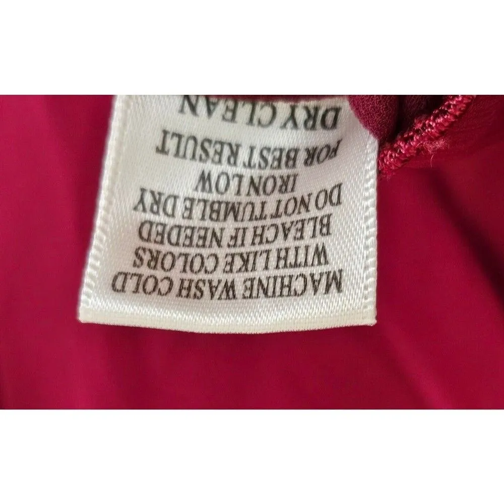 Love Riche Embroidered Hem Blouse Womens Size‎ S Tie Back Red Long Sleeves - Image 8