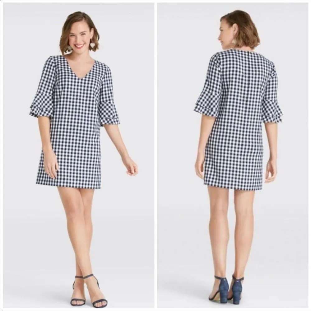 Draper James Gingham Bell Sleeve Dress - Image 2