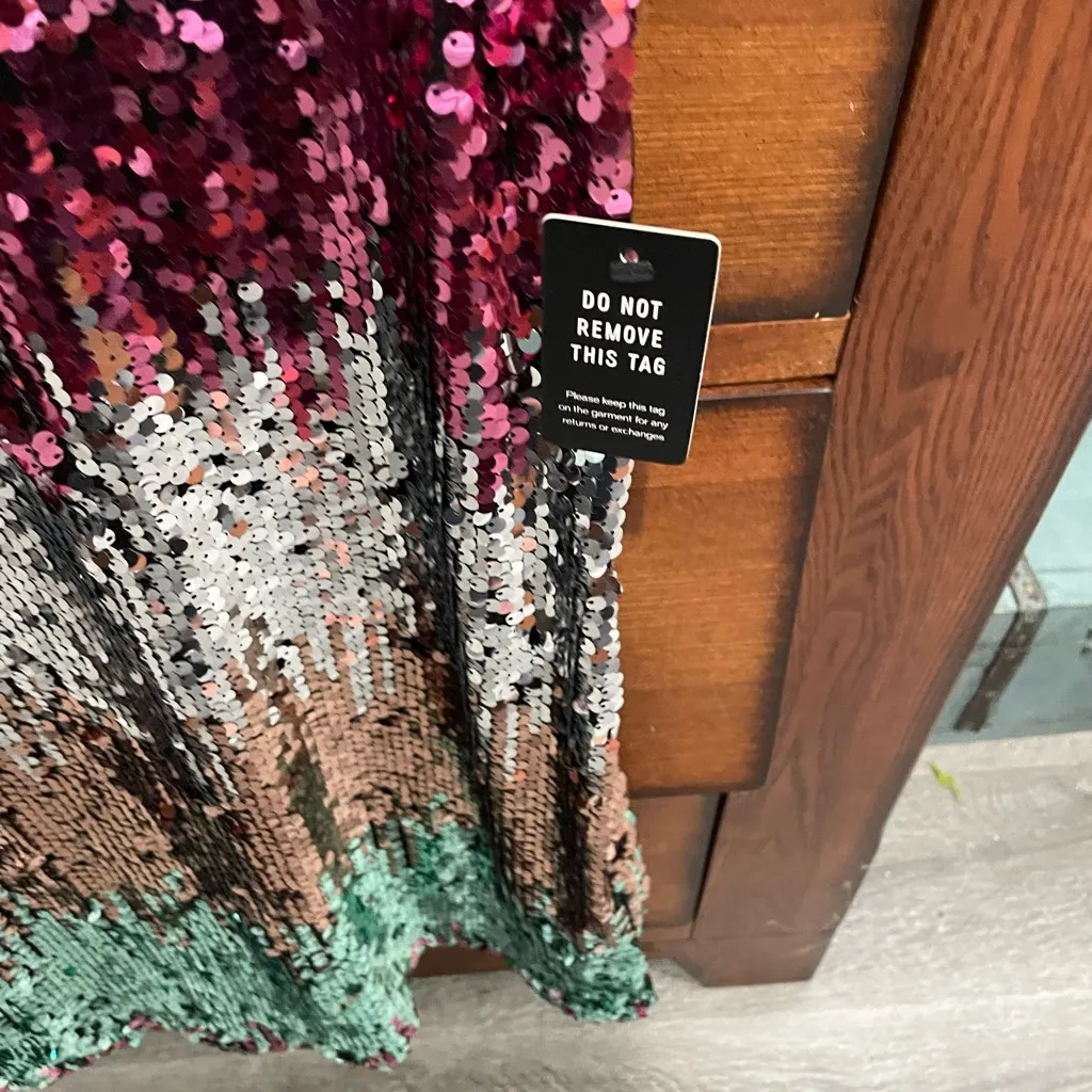 Express Multicolor Sequin Party Dress - Image 4