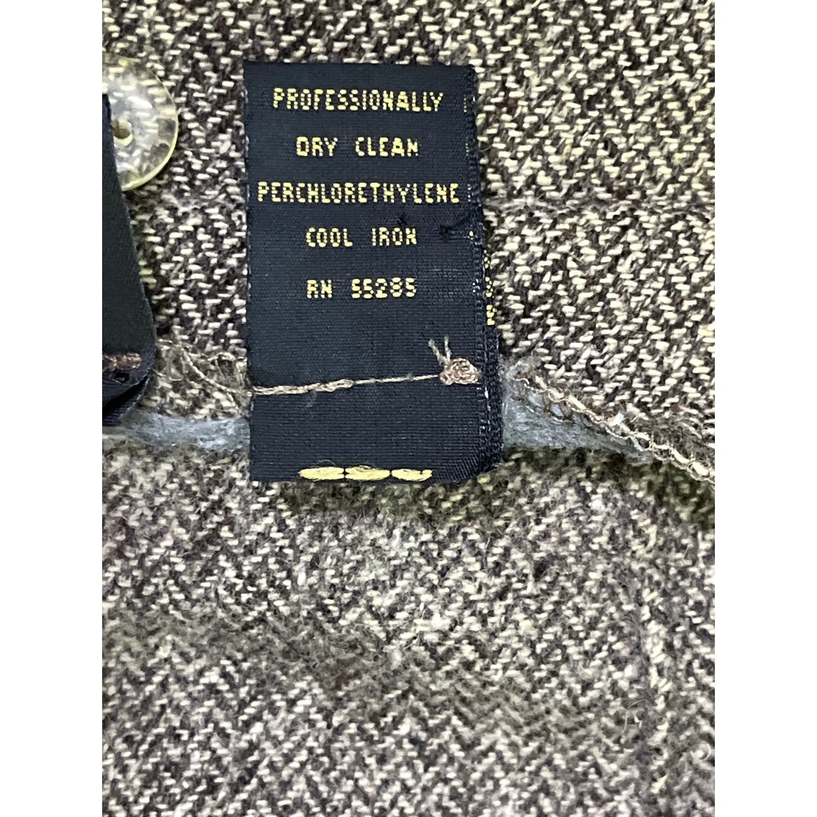 Express Vintage Tweed Wool Blend High Waist Cuffed Trousers Pants Size 3/4 - Image 8