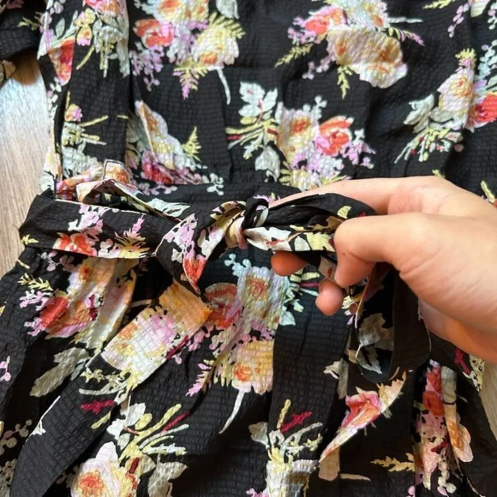 Rebecca Taylor 100% Silk Floral Belted A-Line Dress Size 8 NWOT - Image 7