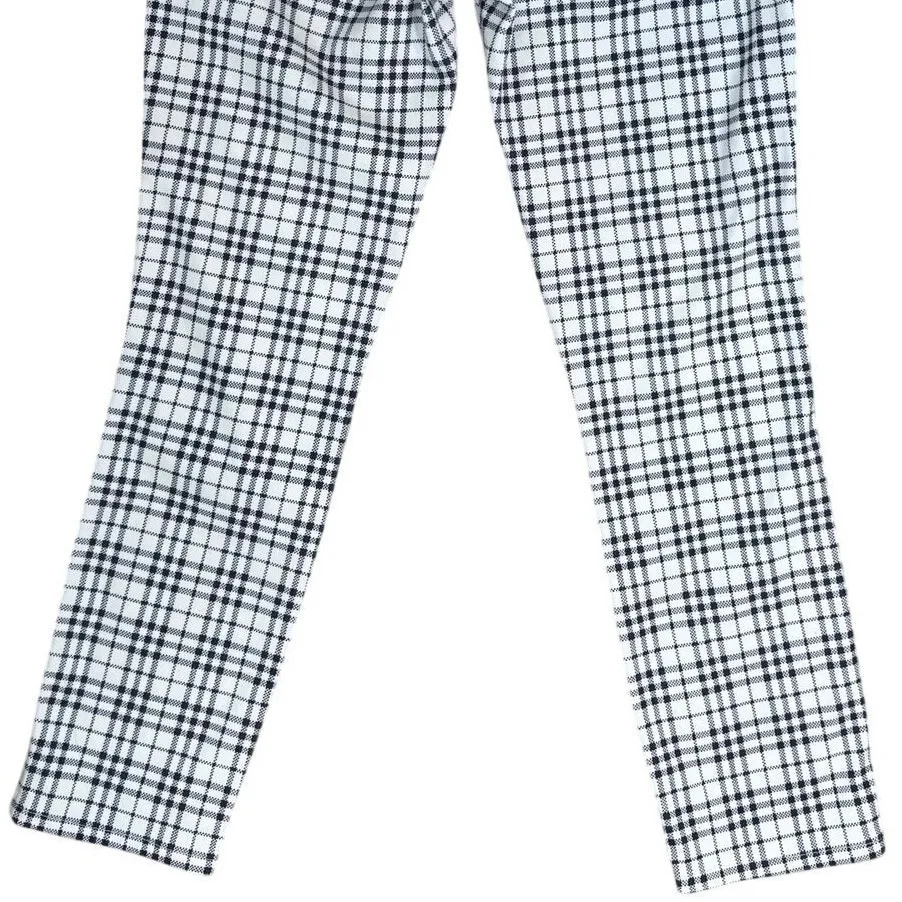 Uniqlo Plaid Pull On Leggings Knit Trousers Pants Size Small Cream & Black NWOT - Image 6
