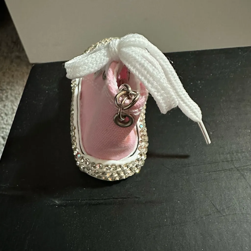 Rhinestone Light Pink Sneaker Keychain - Image 3
