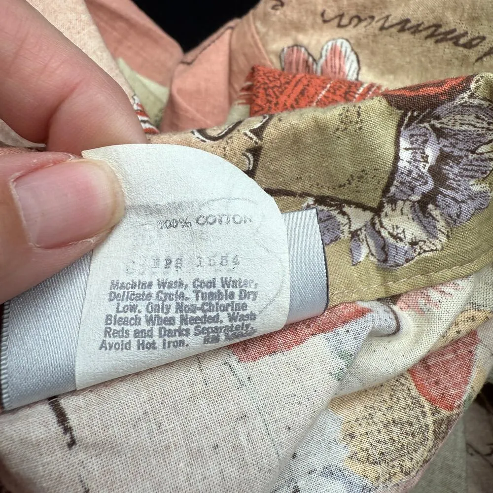 Vintage Lucia Caribbean Island Print Button Shirt Size 16 St Croix Tobago Floral Pink - Image 6
